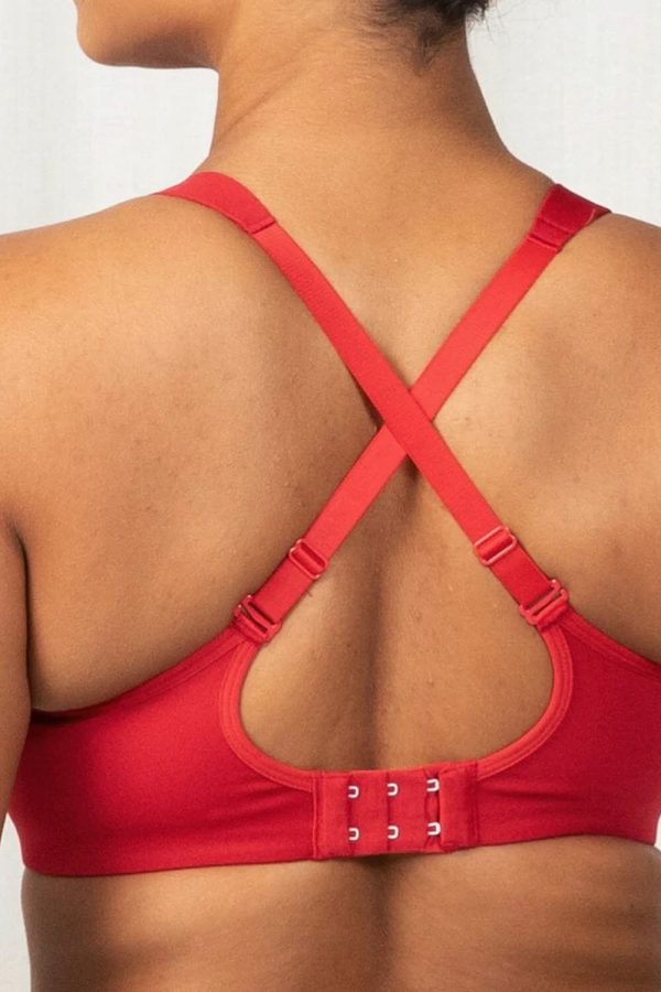 Triumph Triaction Ultra W Sports Bra, Shanghai Red, Crossed Back View