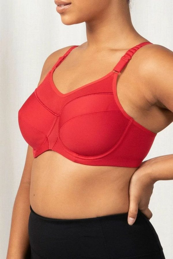 Triumph Triaction Ultra W Sports Bra, Shanghai Red, Side View
