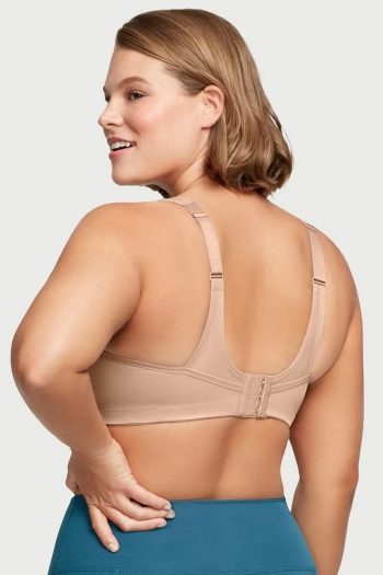 Glamorise Sport No-Bounce Camisole Sports Bra, Cafe, Back View