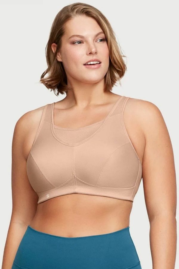 Glamorise Sport No-Bounce Camisole Sports Bra, Cafe, Front View
