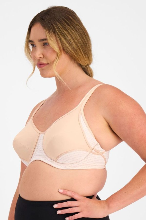 Berlei Electrify Mesh Underwire Bra, Nude Glow, Side View