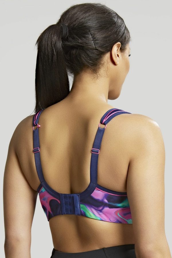 Panache Underwired Sports Bra, Cyber Swirl, Regular Back View