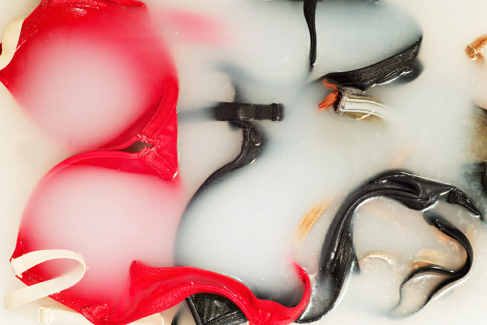 soaked bras in soapy water