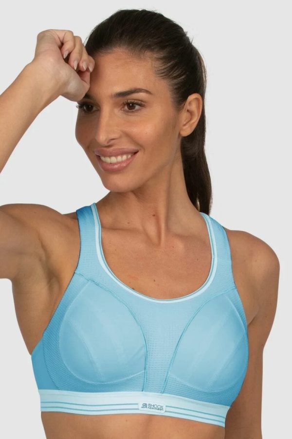 Shock Absorber Ultimate Run Bra, Light Blue, Front View