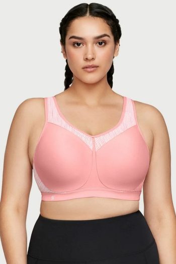 Glamorise High Impact Underwire Sport Bra, Pink Blush, Front