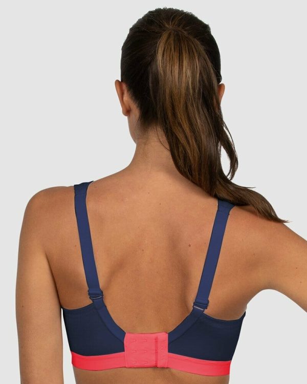 Shock Absorber Active D+ Classic Support Bra, Navy Red, Back View