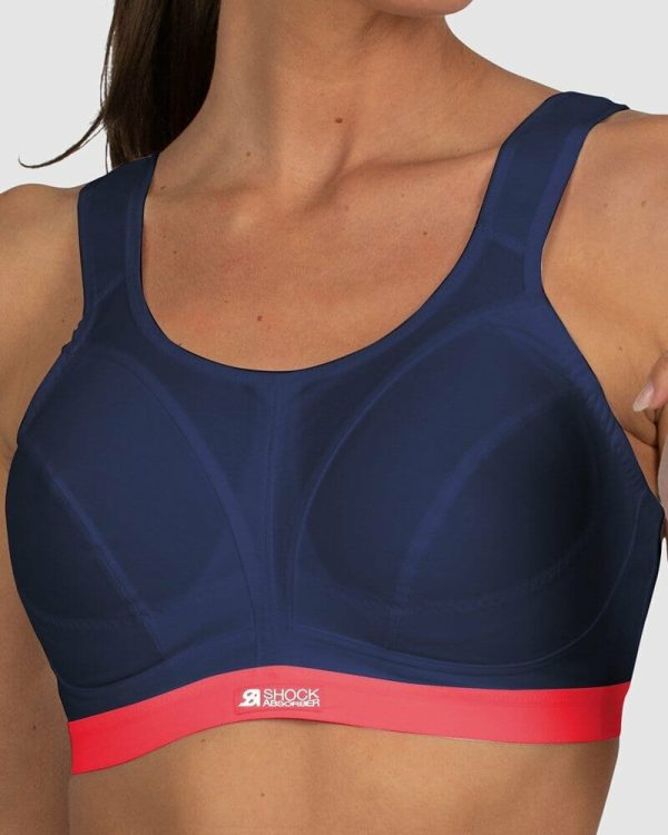 Shock Absorber Active D+ Classic Support Bra, Navy Red, Front View