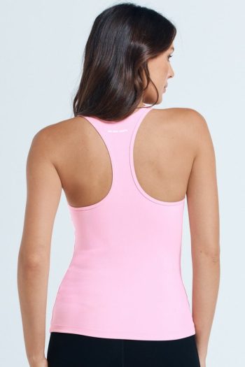 Abi and Joseph Annabelle Square Neck Racerback Tank, Pink Lemonade, Back View
