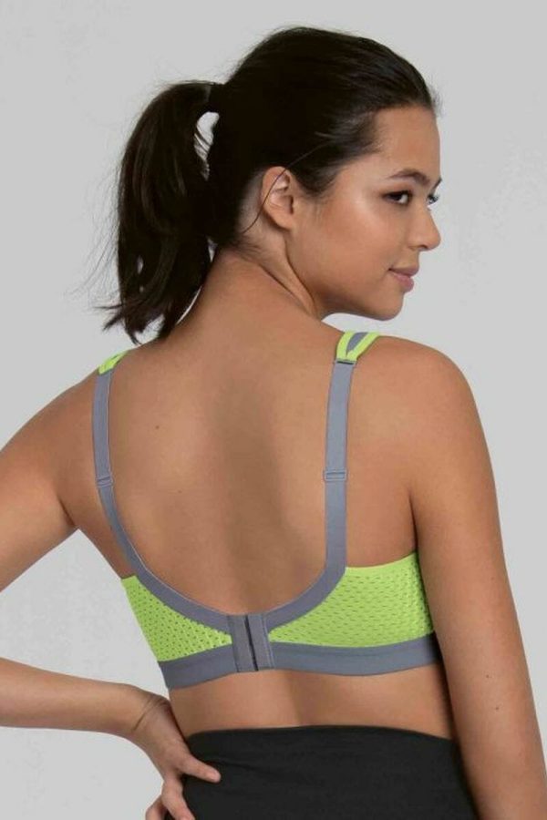 Anita Active Momentum Wirefree Sports Bra, Lime Light, Back View
