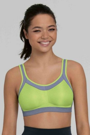 Anita Active Momentum Wirefree Sports Bra, Lime Light, Front View
