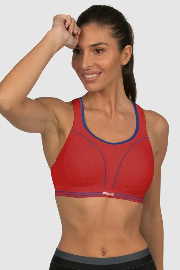 Shock Absorber Ultimate Run Bra, Red, Front View