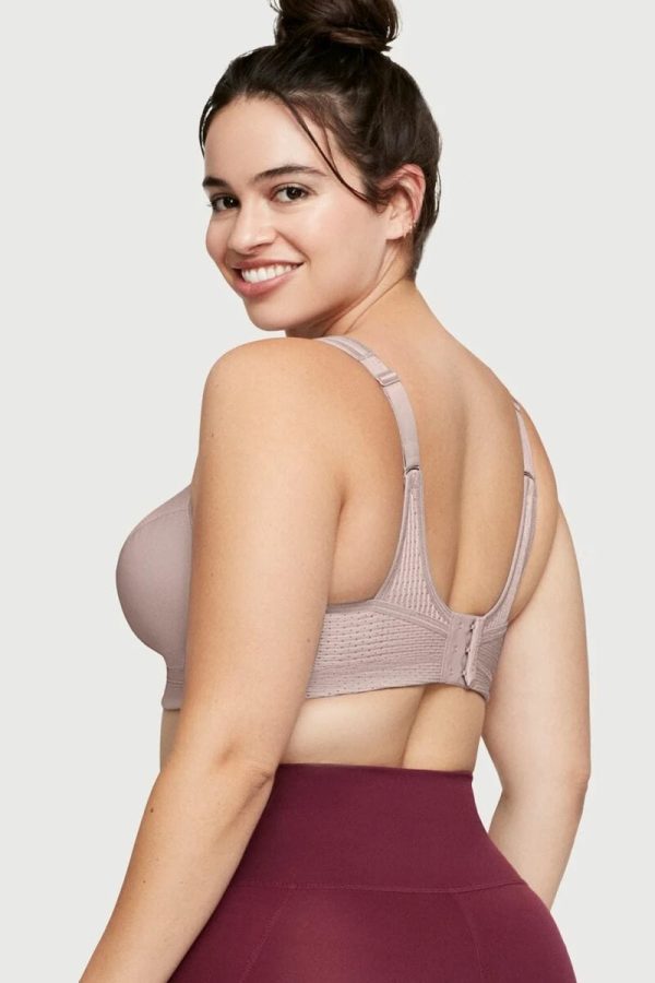 Glamorise Sport No-Bounce Camisole Elite Sports Bra, Rose Tan, Back View