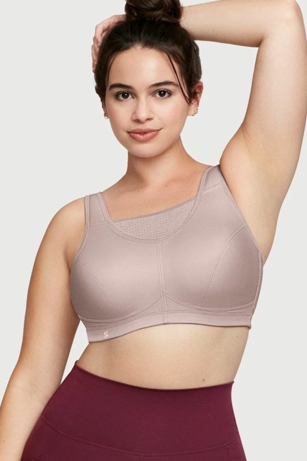 Glamorise Sport No-Bounce Camisole Elite Sports Bra, Rose Tan, Front View