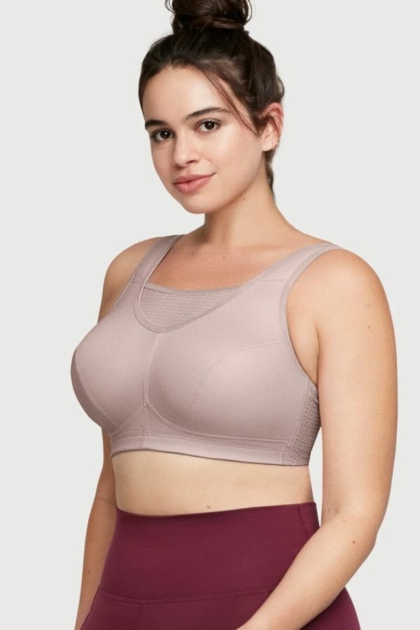 Glamorise Sport No-Bounce Camisole Elite Sports Bra, Rose Tan, Side View