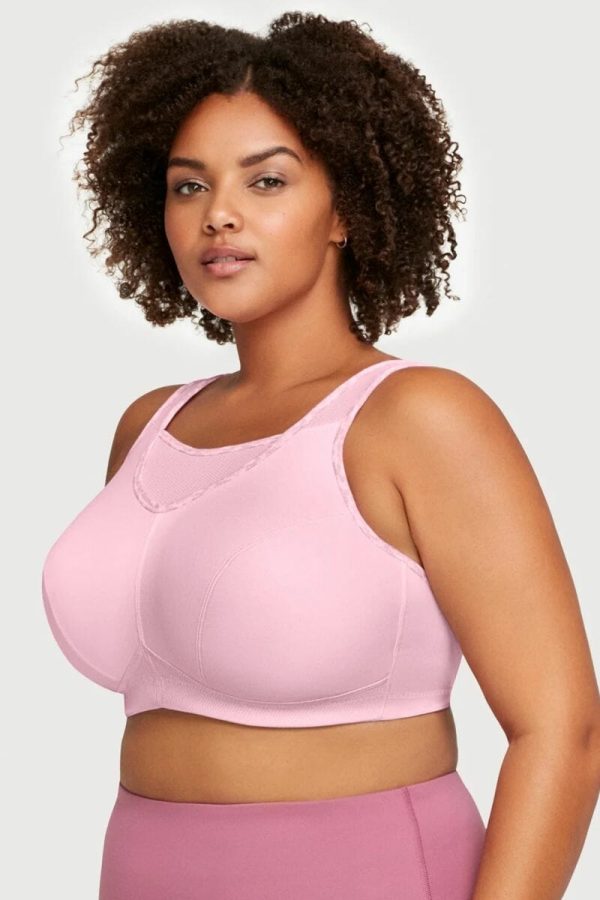 Glamorise Sport No-Bounce Camisole Sports Bra, Parfait Pink, Side View