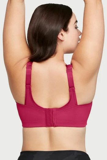 Glamorise Sport Magic Lift Seamless Sports Bra, Ruby Red, Back