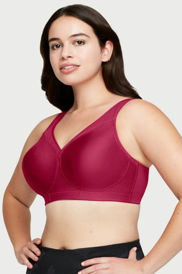 Glamorise Sport Magic Lift Seamless Sports Bra, Ruby Red, Side