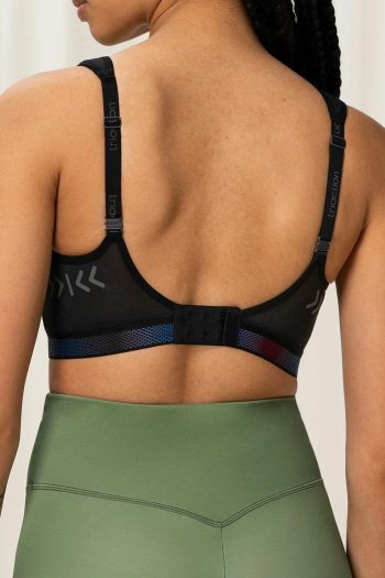 Triumph Triaction Cardio Cloud Minimiser Sports Bra, Black, Back View