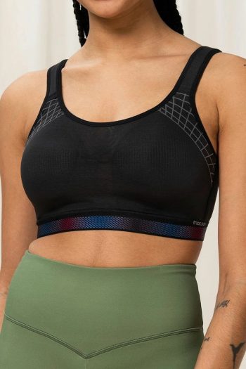 Triumph Triaction Cardio Cloud Minimiser Sports Bra, Black, Front View