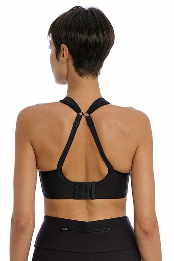 Freya Active High-Octane Underwired Sports Bra, Black, Clipped Back View