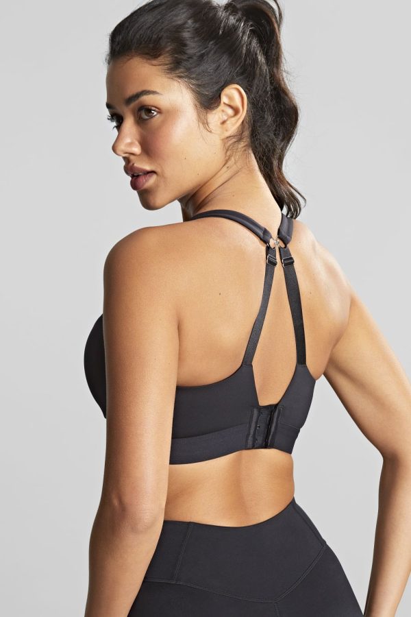 Panache Sport Endurance Underwired Sports Bra, Black, Clipped Back View