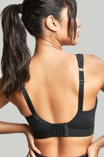 Panache Wirefree Sports Bra, Vivid Black, Regular Back View