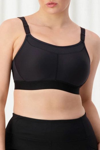 Triumph Triaction Ultra Wirefree Sports Bra, Black, Front View