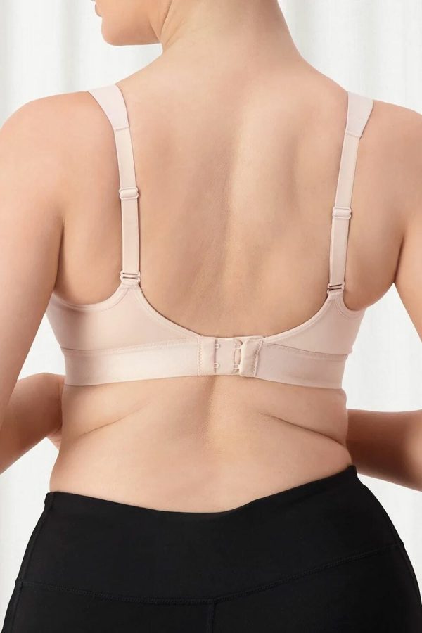 Triumph Triaction Ultra Wirefree Sports Bra, Fig Pink, Regular Back View