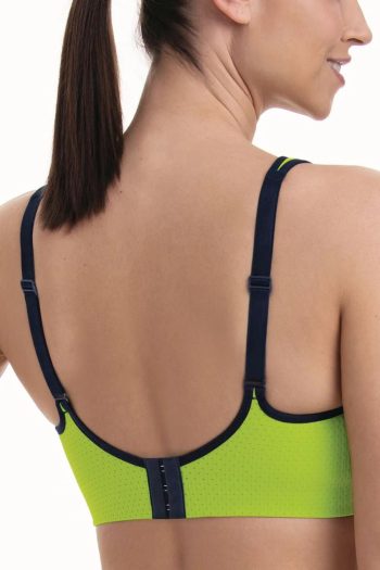 Anita Active Air Control Delta Pad Sports Bra, Apple Green, Back View