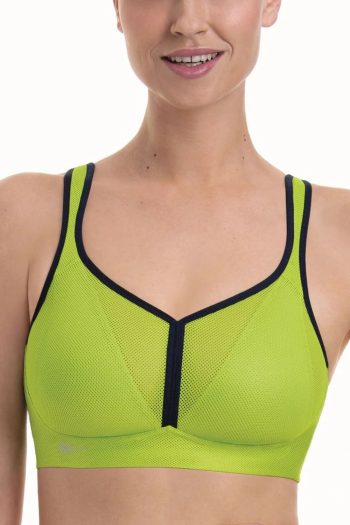 Anita Active Air Control Delta Pad Sports Bra, Apple Green, Front View
