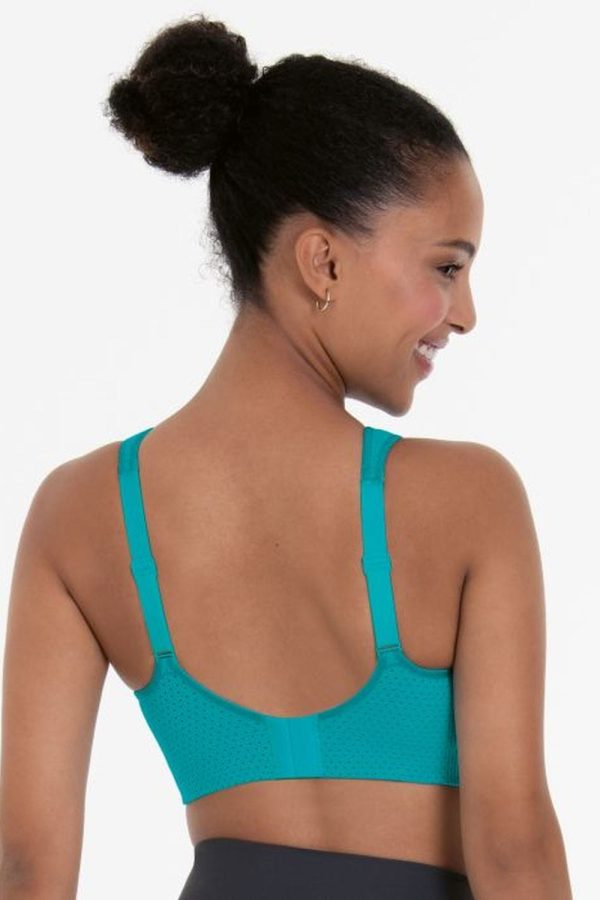 Anita Active Air Control Delta Pad Sports Bra, Peacock, Back View