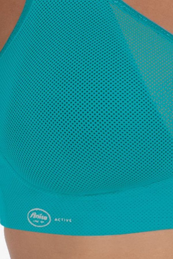 Anita Active Air Control Delta Pad Sports Bra, Peacock, Close Up