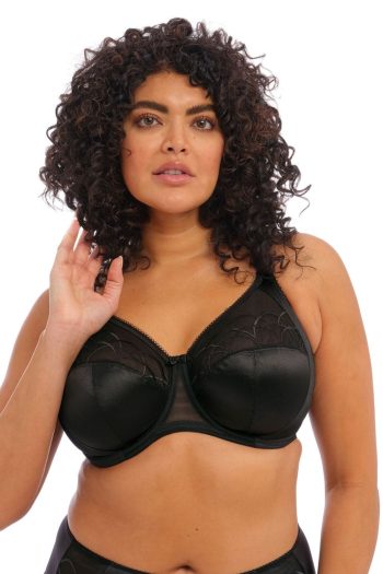Elomi Cate Full Cup Banded Bra, Black, Front View