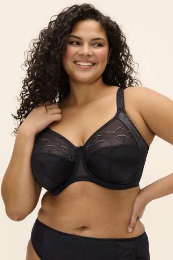 Elomi Cate Full Cup Banded Bra, Black, Front View