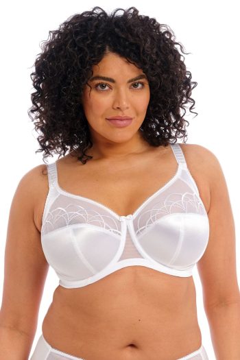 Elomi Cate Full Cup Banded Bra, White, Front View