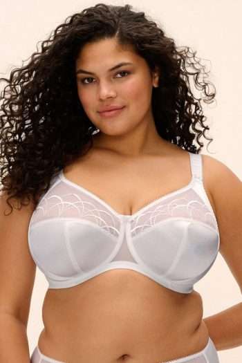 Elomi Cate Full Cup Banded Bra, White, Front View