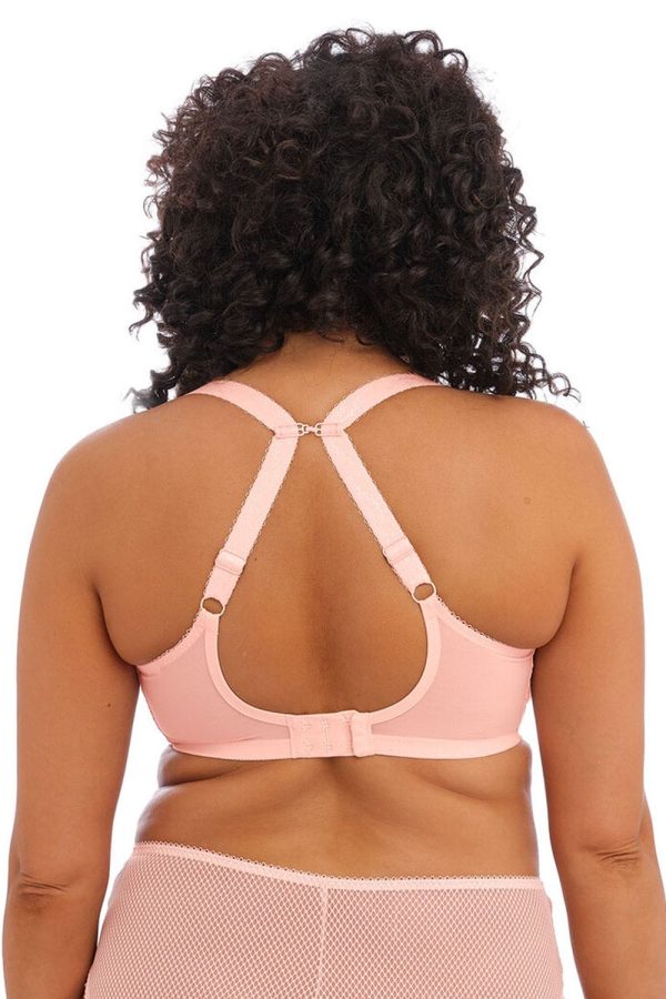 Elomi Charley Stretch Plunge Bra, Ballet Pink, Crossed Back View