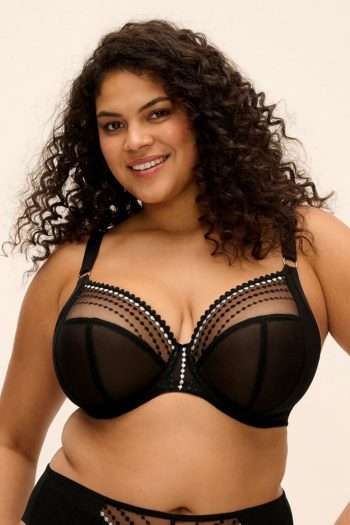 Elomi Matilda Plunge Bra, Black, Front View