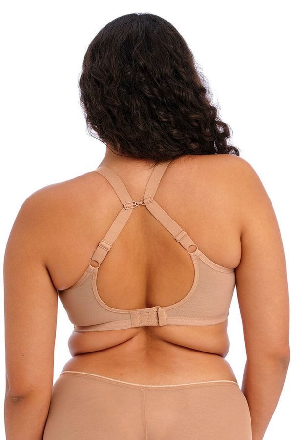 Elomi Matilda Plunge Bra, Cafe Au Lait, Clipped Back View