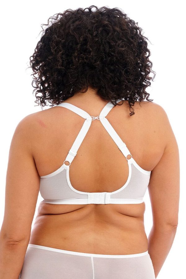 Elomi Matilda Plunge Bra, White, Clipped Back View