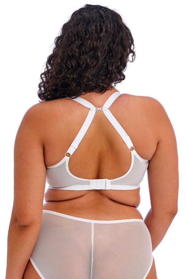 Elomi Matilda Plunge Bra, White, Clipped Back View