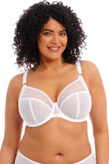 Elomi Matilda Plunge Bra, White, Front View