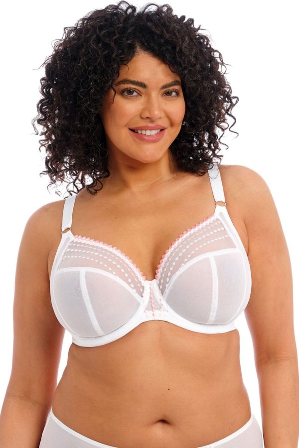 Elomi Matilda Plunge Bra, White, Front View