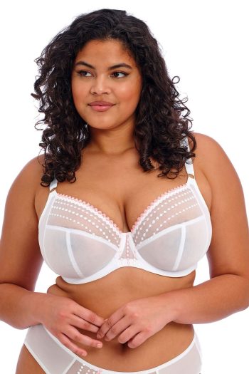Elomi Matilda Plunge Bra, White, Front View