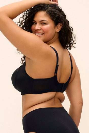 Elomi Morgan Stretch Banded Bra, Black, Back View