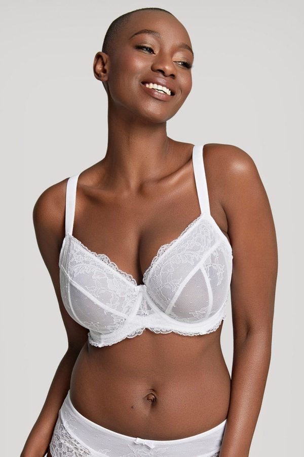 Panache Ana Plunge Bra, White, Front View