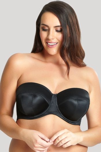 Dana Balcony Strapless Bra, Black, Strapless Front View