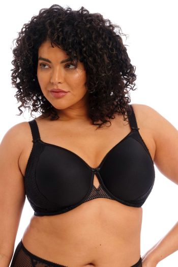 Elomi Charley Moulded Spacer Bra, Black, Front View