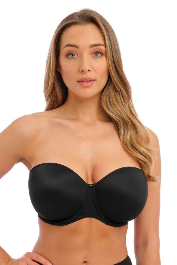 Fantasie Aura UW Moulded Strapless Bra, Black, Strapless Front View