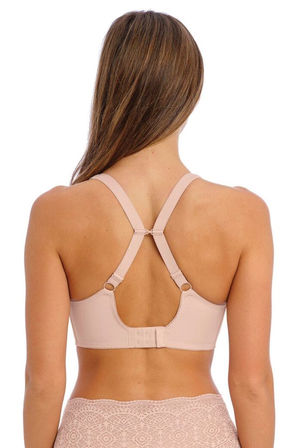Fantasie Aura UW Moulded T-Shirt Bra, Natural Beige, Clipped Back View